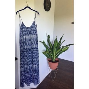 Show Me Your Mumu Blue Ikat Print Maxi Dress Sz S